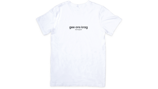 Gee Ons Krag White Unisex Crew Neck T-Shirt