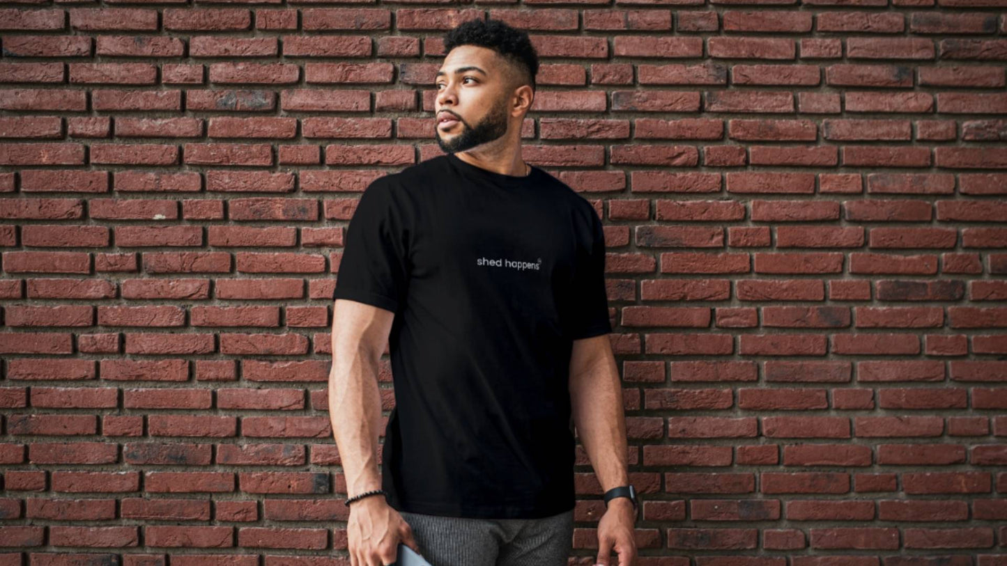 SHED HAPPENS™ Black Unisex Crew Neck T-Shirt