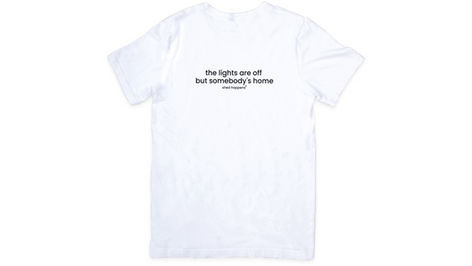 Lights are Off White Unisex Crew Neck T-Shirt